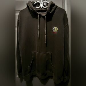 Dark Gray Hoodie with Embroidered Patch